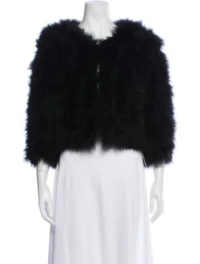Pre-owned Jocelyn Faux Fur Jacket In Black