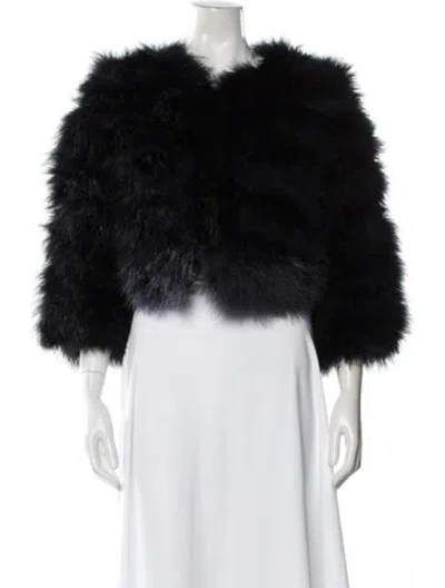 Pre-owned Jocelyn Faux Fur Jacket In Black