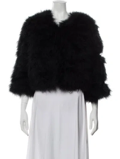 Pre-owned Jocelyn Faux Fur Jacket In Black
