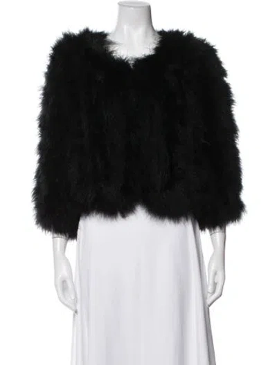 Pre-owned Jocelyn Faux Fur Jacket In Black