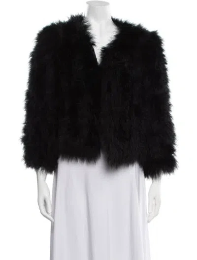 Pre-owned Jocelyn Faux Fur Jacket In Black