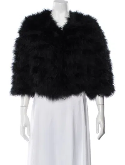 Pre-owned Jocelyn Faux Fur Jacket In Black