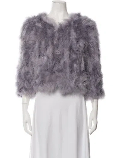 Pre-owned Jocelyn Faux Fur Jacket In Purple