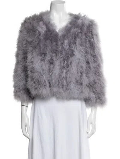 Pre-owned Jocelyn Faux Fur Jacket In Purple