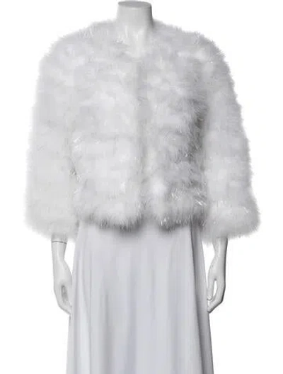Pre-owned Jocelyn Faux Fur Jacket In White