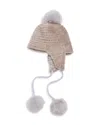 Jocelyn Faux Fur Pom Pom Trapper Hat In Palomino