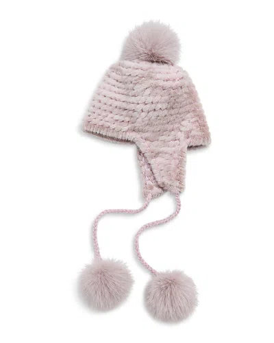 Jocelyn Faux Fur Pom Pom Trapper Hat In Pink