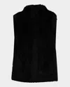 Jocelyn Faux Fur Sleeveless Cardigan In Black