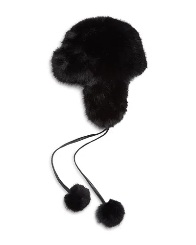 Jocelyn Faux Fur Trapper Hat In Black
