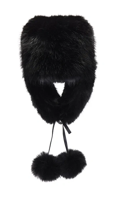 Jocelyn Faux Fur Trapper Hat In Black