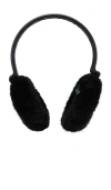 Jocelyn Faux Mink & Leather Earmuffs In Black
