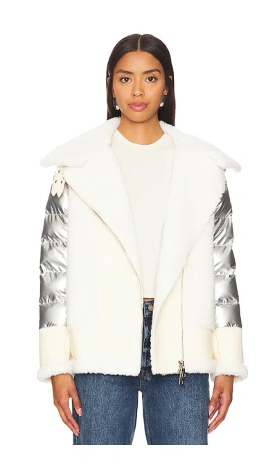 Jocelyn Faux Moto Jacket In Silver