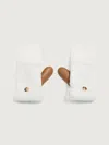 Jocelyn Faux Shearling & Leather Flip Top Mittens In Chestnut,ivory