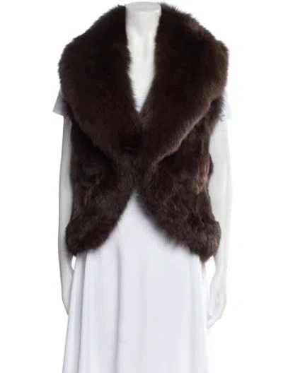 Pre-owned Jocelyn Fox Fur Coat In Brown
