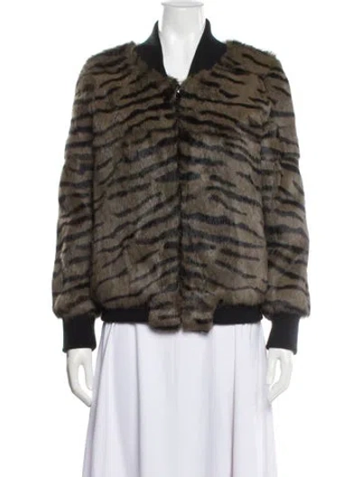 Pre-owned Jocelyn Fur Animal Print Fur Jacket In Multi
