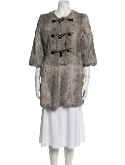 Pre-owned Jocelyn Fur Coat In Grey
