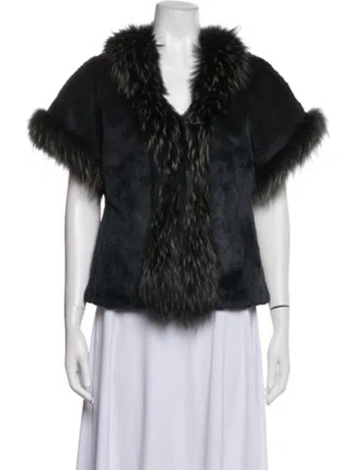 Pre-owned Jocelyn Fur Faux Fur Jacket In Black