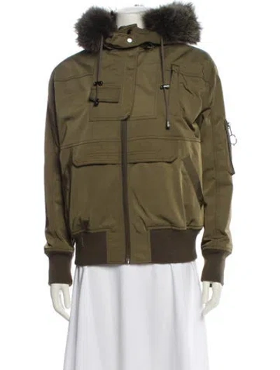 Pre-owned Jocelyn Fur Jacket In Green