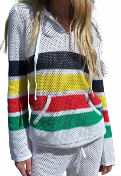 Jocelyn Knit Striped Hoodie In Multi