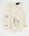 Jocelyn Knit Triangle Pull-through Scarf In White