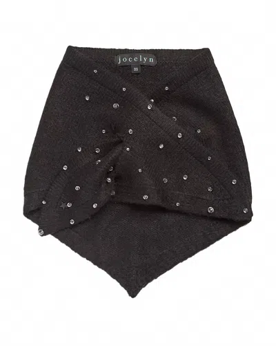 Jocelyn Knit Triangle Pull Thru Scarf In Black In Pattern