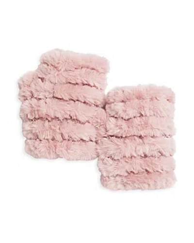 Jocelyn Mandy Faux Fur Fingerless Mittens In Blush