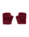 Jocelyn Mandy Fingerless Faux Fur Mittens In Burgundy