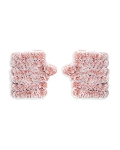 Jocelyn Mandy Faux Fur Fingerless Mittens In Pink