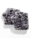 Jocelyn Mandy Fingerless Faux Fur Mittens In Gray
