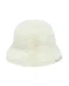 Jocelyn Oversized Faux Fur Bucket Hat In White
