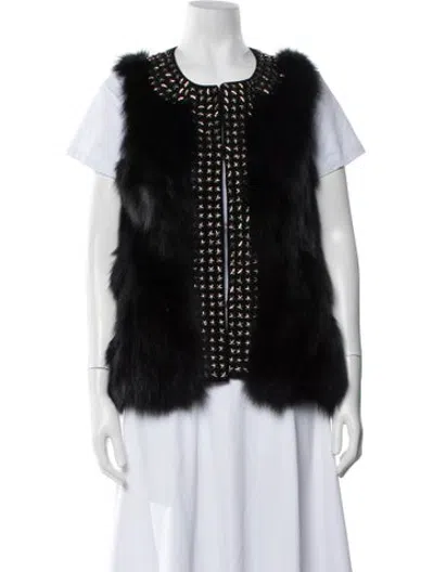 Pre-owned Jocelyn Patterned Vest In Black