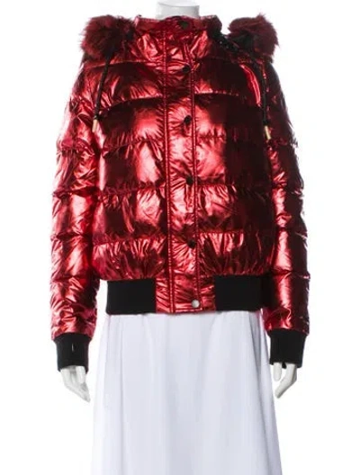 Pre-owned Jocelyn Puffer Coat In Red