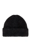 Jocelyn Rib Knit Cuffed Hat In Black