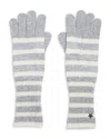 Jocelyn Sequin Striped Gloves In Gray Multi