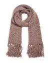 Jocelyn Sequined Rib Knit Scarf In Brown