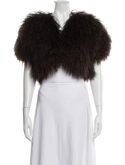 Pre-owned Jocelyn Shearling Faux Fur Jacket In Brown