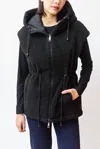 Jocelyn The Nell Hooded Quilted Sherpa Vest In Black