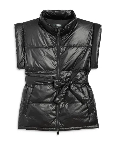 Jocelyn Short Sleeve Down Puffer Vest In Black
