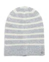 Jocelyn Star Charm Sequin Striped Beanie In Gray Multi