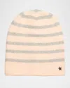 Jocelyn Stripe Sequined Knit Beanie In Pink
