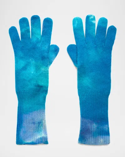 Jocelyn The Courchevel Cashmere-blend Ice Dyed Gloves In Blue Multi