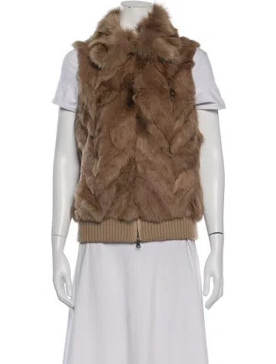 Pre-owned Jocelyn Vest In Brown
