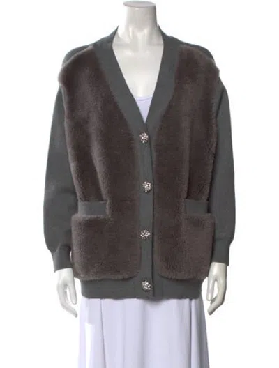 Pre-owned Jocelyn V-neck Sweater In Grey