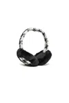 Jocelyn Tweed Earmuffs With Faux Fur In Black/ivory In Black