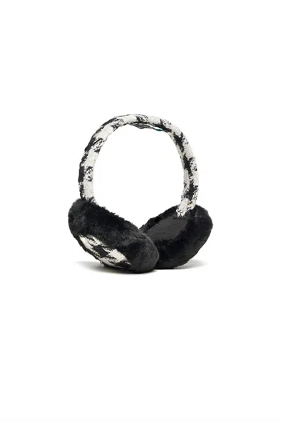 Jocelyn Tweed Earmuffs With Faux Fur In Black/ivory In Multi