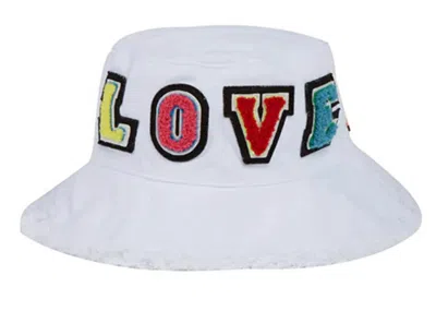 Jocelyn Women's Canvas Love Bucket Hat In White