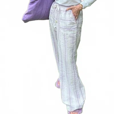 Jocelyn Women's Cotton Beach Pants In Lavender In Multi
