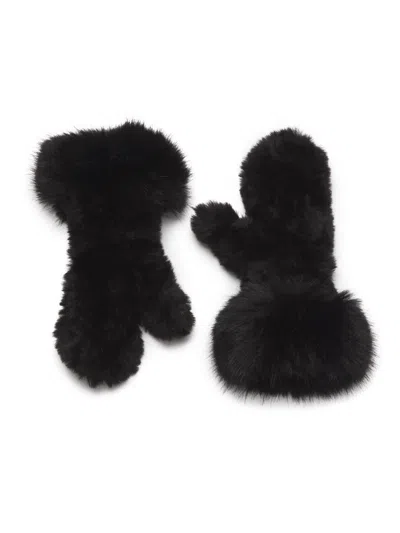Jocelyn Women's Faux Fur Mittens In Black