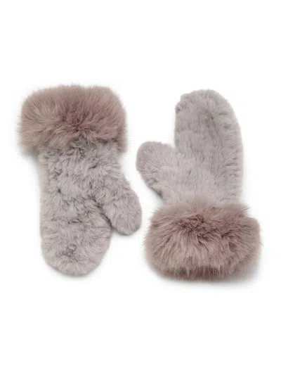 Jocelyn Women's Faux Fur Mittens In Gray