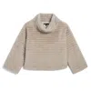 Jocelyn Faux Mink Pullover Sweatshirt In Neutral